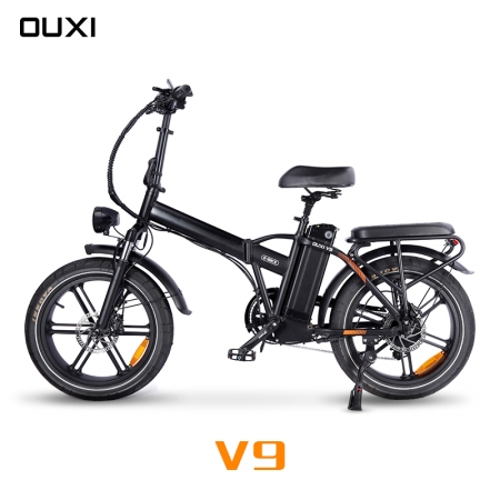 OUXI V9 EU Warehouse Aluminum Alloy Cheap Folding E Bike 20 Inch Mechanical Disc Brake Electric City Folding Bike Bicycle 500W 750W 1000W
